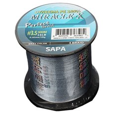 SAPA Perfect Braid 散裝 4股編織釣魚線 3.5號, 灰色, 1個