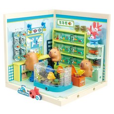 JAKi 佳奇 迷你小鎮 水豚海水魚商店 相容積木 FK023, 混色, 1個