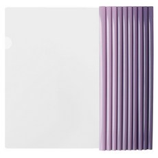 모던앳 그라데이션 투명 쫄대 파일 A4 10종 세트, 퍼플, 1세트