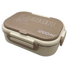 日系316不鏽鋼保溫便當盒 素面款 3格 附餐具 + 保溫袋, 1套, 卡其色