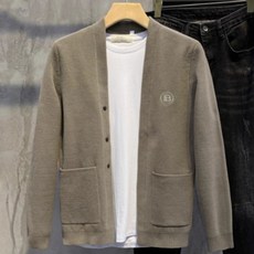 JTL 男款方形雙口袋奢華針織開襟衫