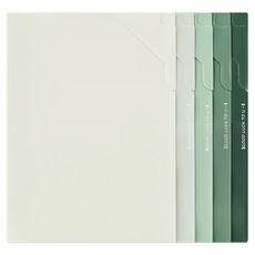 Modernat 漸層L型文件夾 A4 5件組, 綠色, 1套