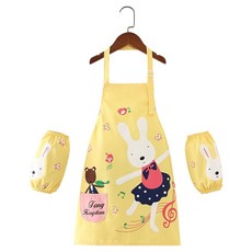 ARTJOY 兒童美術圍裙袖套組, 兔子黃