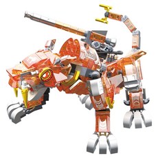 動物機器人 劍齒虎 迷你積木 662000-3LI, 混合顏色, 1個