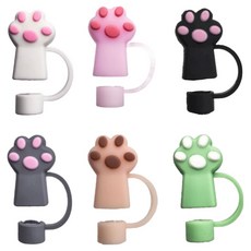 Monahome 隨行杯專用簡易密合吸管蓋6件組 4 貓咪果凍 10mm, 1套