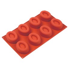 베이킹톡 실리콘 오발도넛틀 8구, 1개, 적갈색