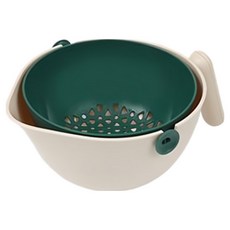 Dr.HOWS 日常瀝水籃攪拌碗2件組 米色, 1個, 瀝水籃 + 攪拌碗