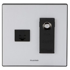 nano 電氣 Art2 簡約 雙聯 CATV+8P 嵌入式模組 黑色, 1個