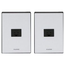 nano 電氣 Art2 簡約 單聯 8P 埋入式模組 黑色, 2個