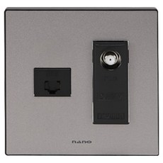 nano 電工 Art2 Simple 雙聯 CATV+8P 嵌入式模組 珍珠灰, 1個
