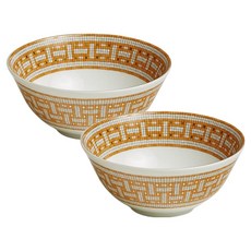 HERMES 愛馬仕 馬賽克24金色飯碗 12.5cm 026084P, 混合色, 2個