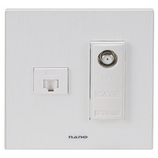 nano 電工 Art2 簡約 雙聯 CATV+8P 嵌入式模組 白色, 1個