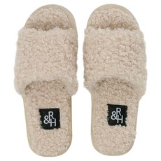ROOM&HOME 毛圈布開口式室內拖鞋, 奶油色, 1個
