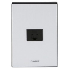 nano 電氣 Art2 簡約 單聯 8P 埋入式模組 黑色, 1個