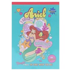 sun-star Disney 卡通A6便條紙, 漫畫風小美人魚, 100張, 1個