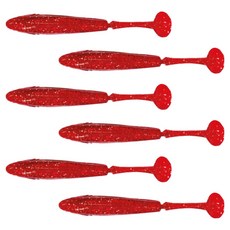 다미끼 엣지쉐드 배스 버징 노싱커 쉐드웜 10.2cm 6p, 108 레드 실버, 9g, 1개