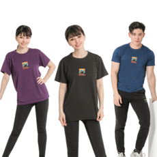 MI MI LEO 台灣製高透氣吸排T恤3件組, 深紫色 + 黑色 + 深藍色