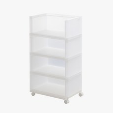AllULiving 移動式4層整理架, 半透明, 1個
