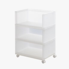 AllULiving 移動式3層整理箱, 半透明, 1個