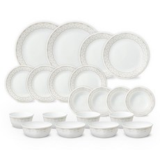 Corelle Brands 康寧餐具 Classic Joy 餐具組 20件組, 白色, 1套, 飯碗 4p + 湯碗 4p + 淺盤 4p + 小盤 4p + 中盤 2p + 大盤 2p