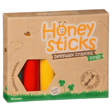 Honeysticks 紐西蘭純天然蜂蠟無毒蠟筆 6色高胖型 3歲以上幼童適用, 6個, 1套