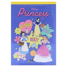 sun-star Disney卡通A6便條紙, 漫畫風公主 藍色, 1本