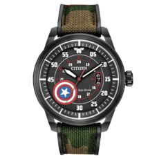 CITIZEN 漫威系列 美國隊長光動能大三針手錶 AW1367-05W