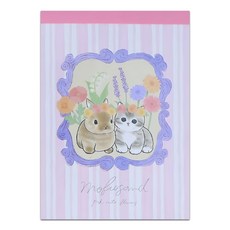 sun-star Mofusand花卉風迷你便條紙, 喵兔好友, 100張, 1本