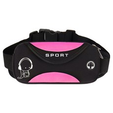 SOME'S MINE 簡約運動腰包, 1個, 玫瑰紅色