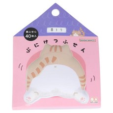 sun-star 動物QQ小屁屁造型便利貼, 1個, 40張, 虎紋棕貓咪