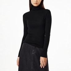 JAJU 女款羅紋高領針織衫