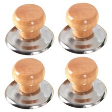 코리드리 나무 손잡이 냄비뚜껑 꼭지, 4개