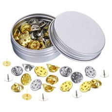 코히모 만능 고정핀 브로치 DIY 못핀 + 배지홀더 50p + 케이스 세트 5W0588, 골드 + 실버, 1세트