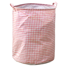 KODACHIEF 레트로한 패브릭 빨래바구니, 핑크격자