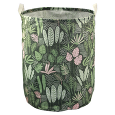 KODACHIEF 레트로한 패브릭 빨래바구니, 녹색나뭇잎
