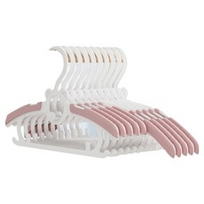 Kyhome 可伸縮疊加兒童晾曬衣架, 灰粉色, 10個