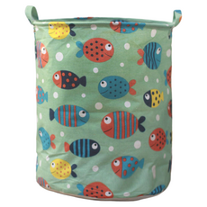 KODACHIEF 레트로한 패브릭 빨래바구니, 물고기