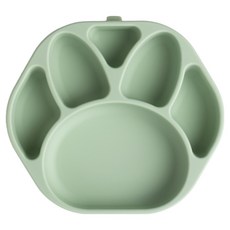 SILUNITY 幼兒熊掌吸盤餐盤, 綠色, 1個