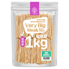 더내추럴 강아지 베리빅 삼겹살 스테이크 간식, 황태슬라이스, 1kg, 1개
