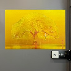 굿라이프 선물용 돈버는 금전수와 액막이 명태 그림 현관 액자, 황금나무