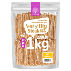 더내추럴 강아지 베리 빅 삼겹살 스테이크 간식, 치킨슬라이스, 1kg, 1개