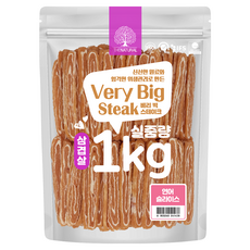 더내추럴 강아지 베리 빅 삼겹살 스테이크 간식, 연어슬라이스, 1kg, 1개