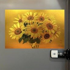 굿라이프 선물용 돈버는 금전수와 액막이 명태 그림 현관 액자, 해바라기