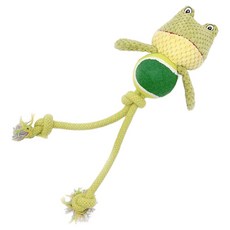 doongdoongpet 大型犬拔河遊戲線團胖胖球玩具, 綠色, 1個