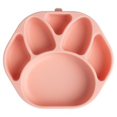 SILUNITY 幼兒熊掌吸附餐盤, 粉紅色, 1個