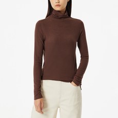 JAJU 女款柔軟羅紋高領T恤