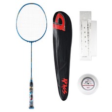 apacs NANO FUSION SPEED 725N 羽球拍 青藍色 + 穿線 + 握把布 + 全拍套 隨機出貨組合, 1套, 單一商品