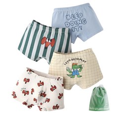 주니어용 나를봐 학생 사각팬티 4종 + 더스트백 세트 N191