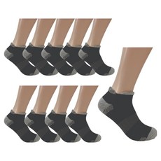 CAPACCI 男款腳背環紋運動短襪, 黑色, 10個