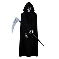 Elsso 萬聖節死神COSPLAY披風+斧頭+手套+面具組